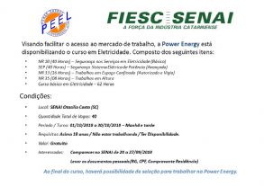 Power Energy de Otacílio Costa promove capacitação visando o acesso ao Mercado de Trabalho